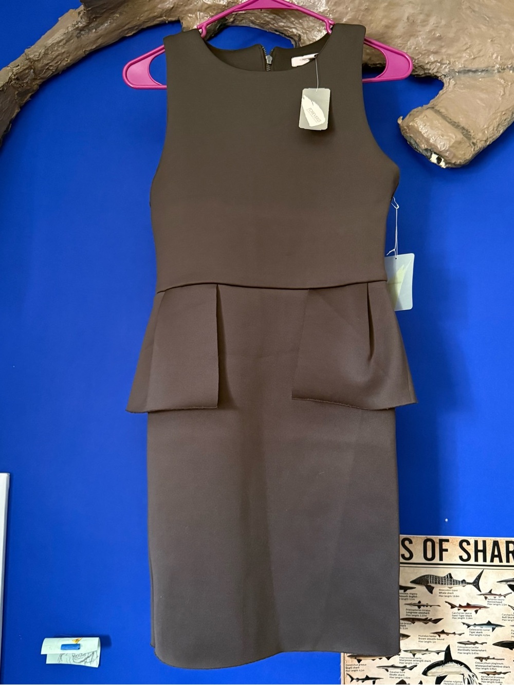 Forever 21 Brown Sleeveless Peplum Midi Dress